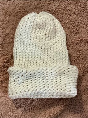 Men's Knit Beanie Hat - Cream